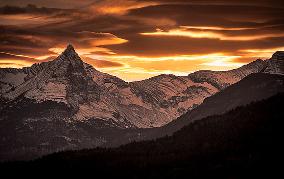 Sunset from Wild Goose Island Lookout, Glacier National Park, MT